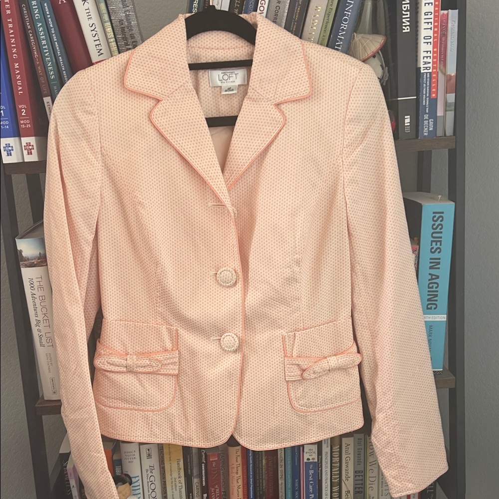 LOFT Women's Peach Textured Blazer